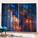 Milky Way Universe Galaxy Space Print Pencil Pleat Curtains