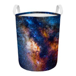 Milky Way Universe Galaxy Space Print Round Laundry Basket