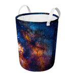 Milky Way Universe Galaxy Space Print Round Laundry Basket