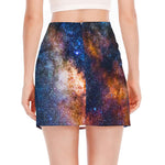 Milky Way Universe Galaxy Space Print Side Slit Mini Skirt