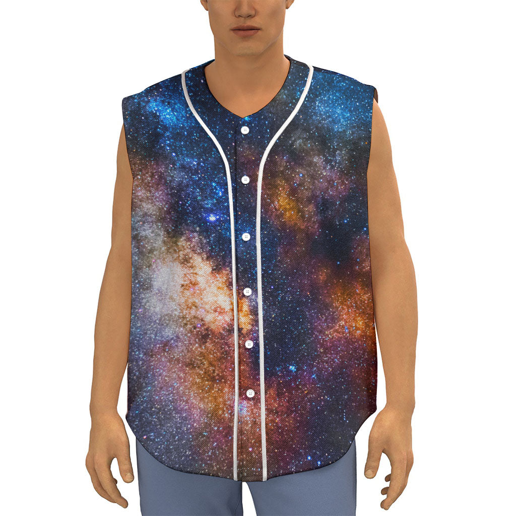 Milky Way Universe Galaxy Space Print Sleeveless Baseball Jersey