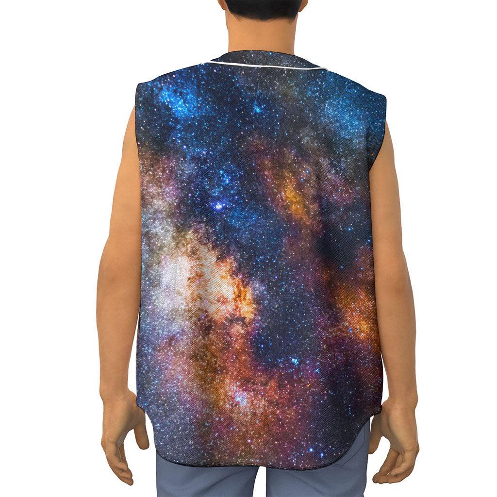 Milky Way Universe Galaxy Space Print Sleeveless Baseball Jersey