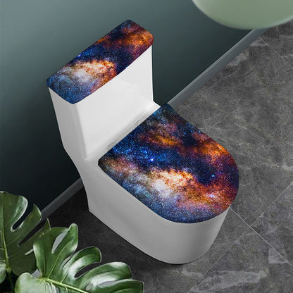 Milky Way Universe Galaxy Space Print Toilet Lid And Tank Cover Set