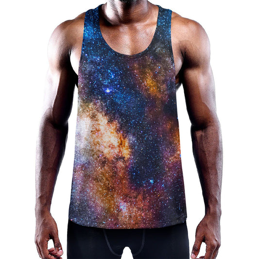 Milky Way Universe Galaxy Space Print Training Tank Top