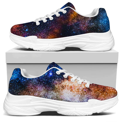 Milky Way Universe Galaxy Space Print White Chunky Shoes