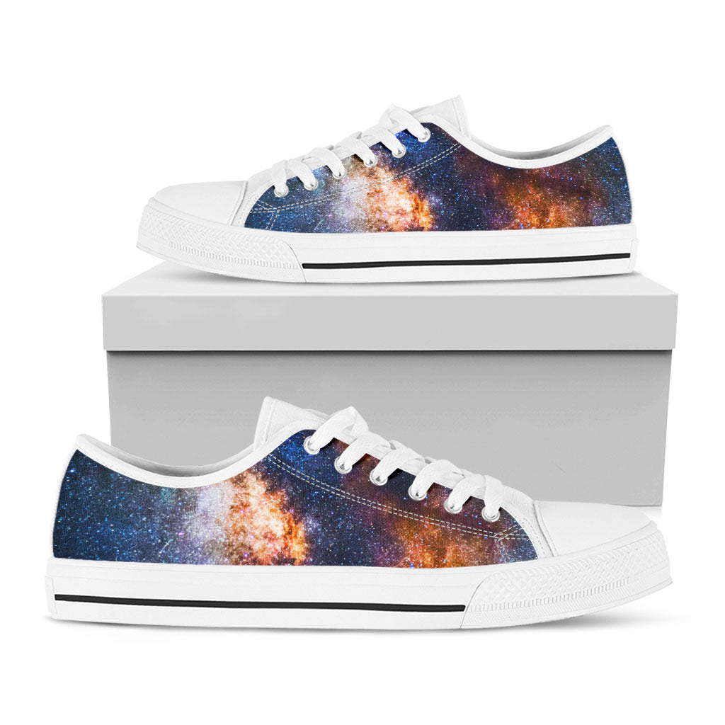 Milky Way Universe Galaxy Space Print White Low Top Sneakers