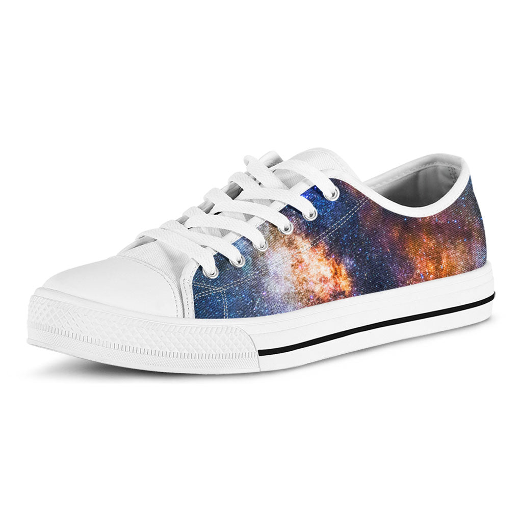 Milky Way Universe Galaxy Space Print White Low Top Sneakers