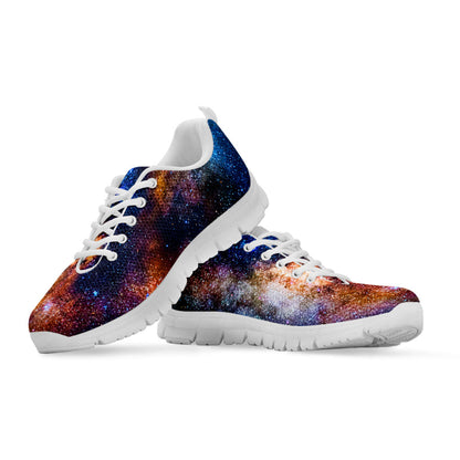 Milky Way Universe Galaxy Space Print White Running Shoes