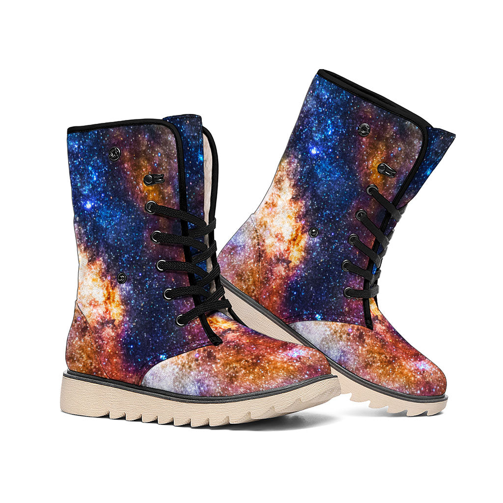 Milky Way Universe Galaxy Space Print Winter Boots