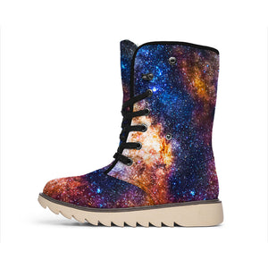 Milky Way Universe Galaxy Space Print Winter Boots