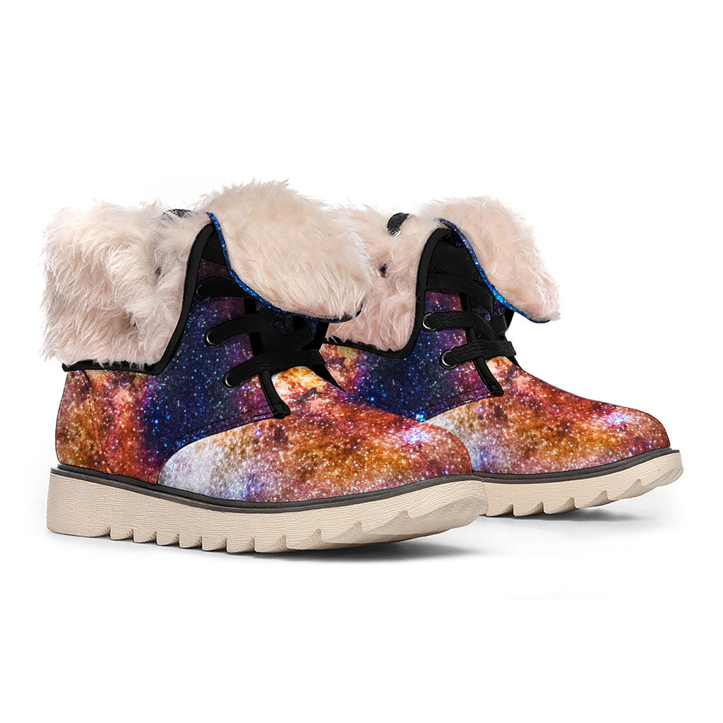 Milky Way Universe Galaxy Space Print Winter Boots