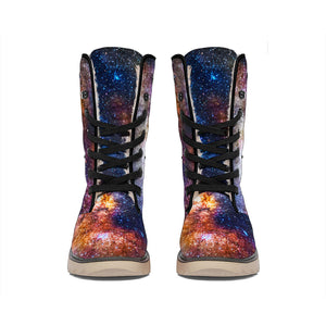 Milky Way Universe Galaxy Space Print Winter Boots