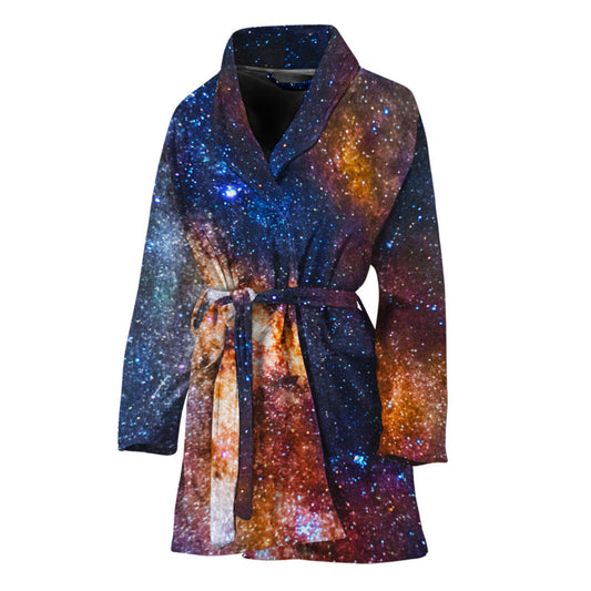 Milky Way Universe Galaxy Space Print Women's Bathrobe