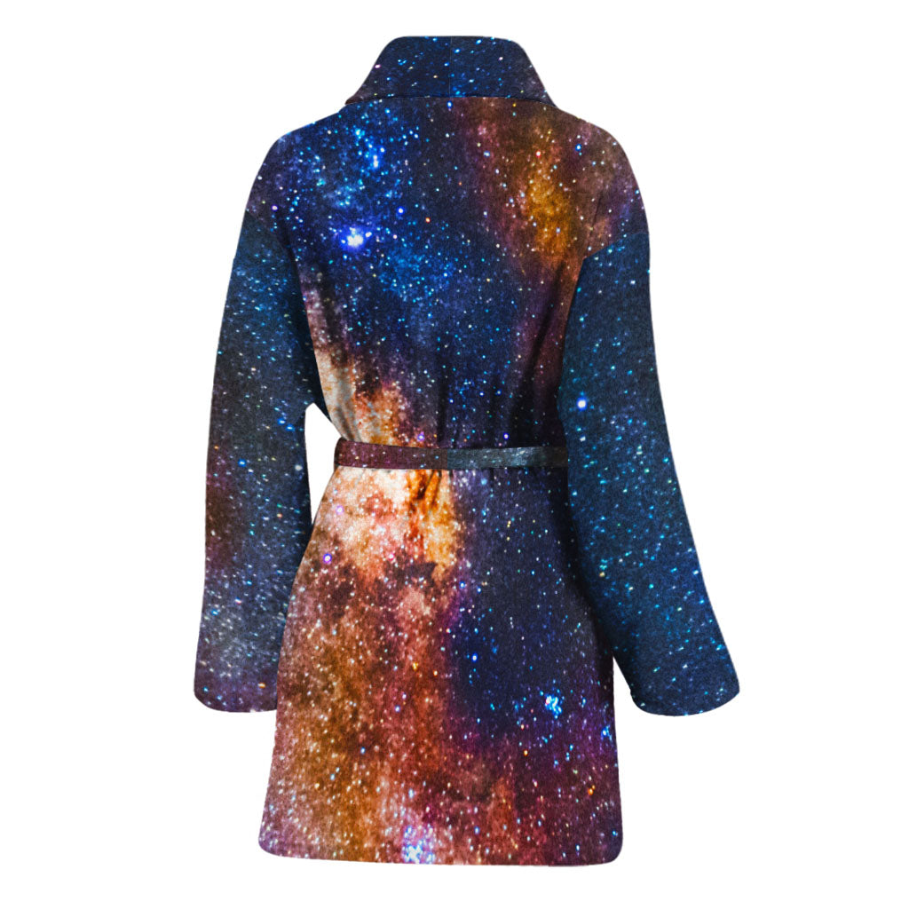 Milky Way Universe Galaxy Space Print Women's Bathrobe