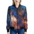 Milky Way Universe Galaxy Space Print Women's Bomber Jacket