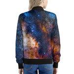 Milky Way Universe Galaxy Space Print Women's Bomber Jacket