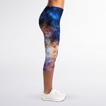 Milky Way Universe Galaxy Space Print Women's Capri Leggings