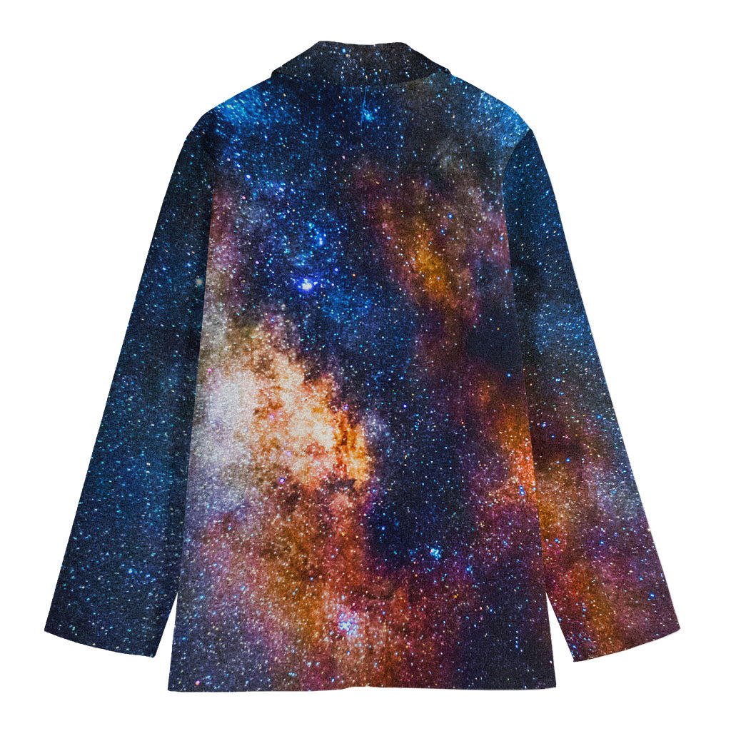 Milky Way Universe Galaxy Space Print Women's Cotton Blazer