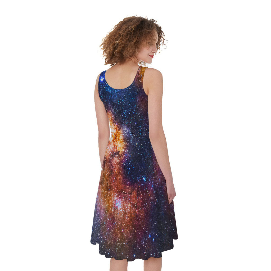 Milky Way Universe Galaxy Space Print Women's Sleeveless Dress