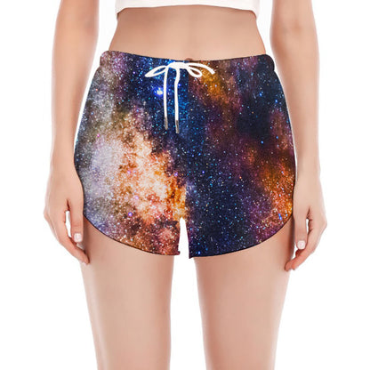 Milky Way Universe Galaxy Space Print Women's Split Running Shorts