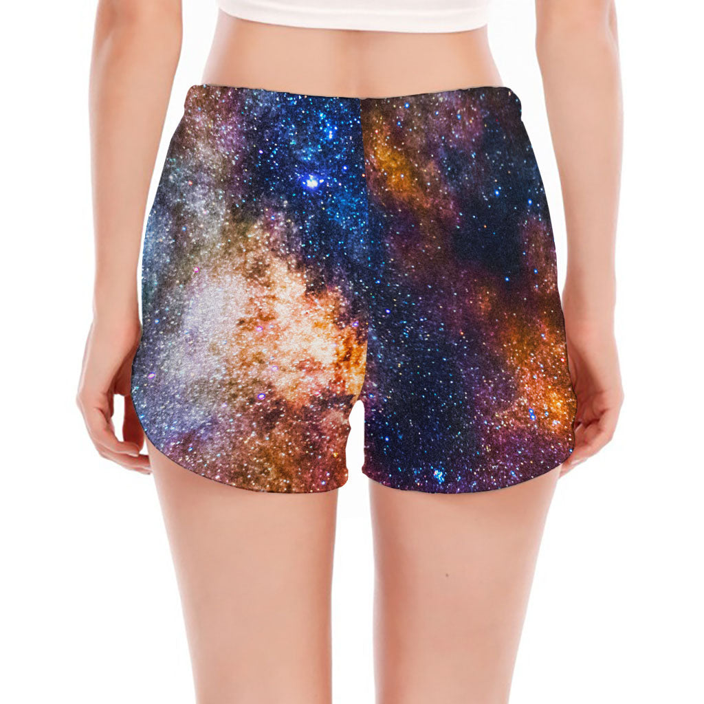 Milky Way Universe Galaxy Space Print Women's Split Running Shorts