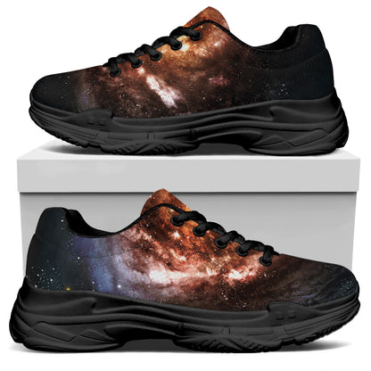 Milky Way Universe Print Black Chunky Shoes