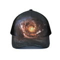 Milky Way Universe Print Black Mesh Trucker Hat