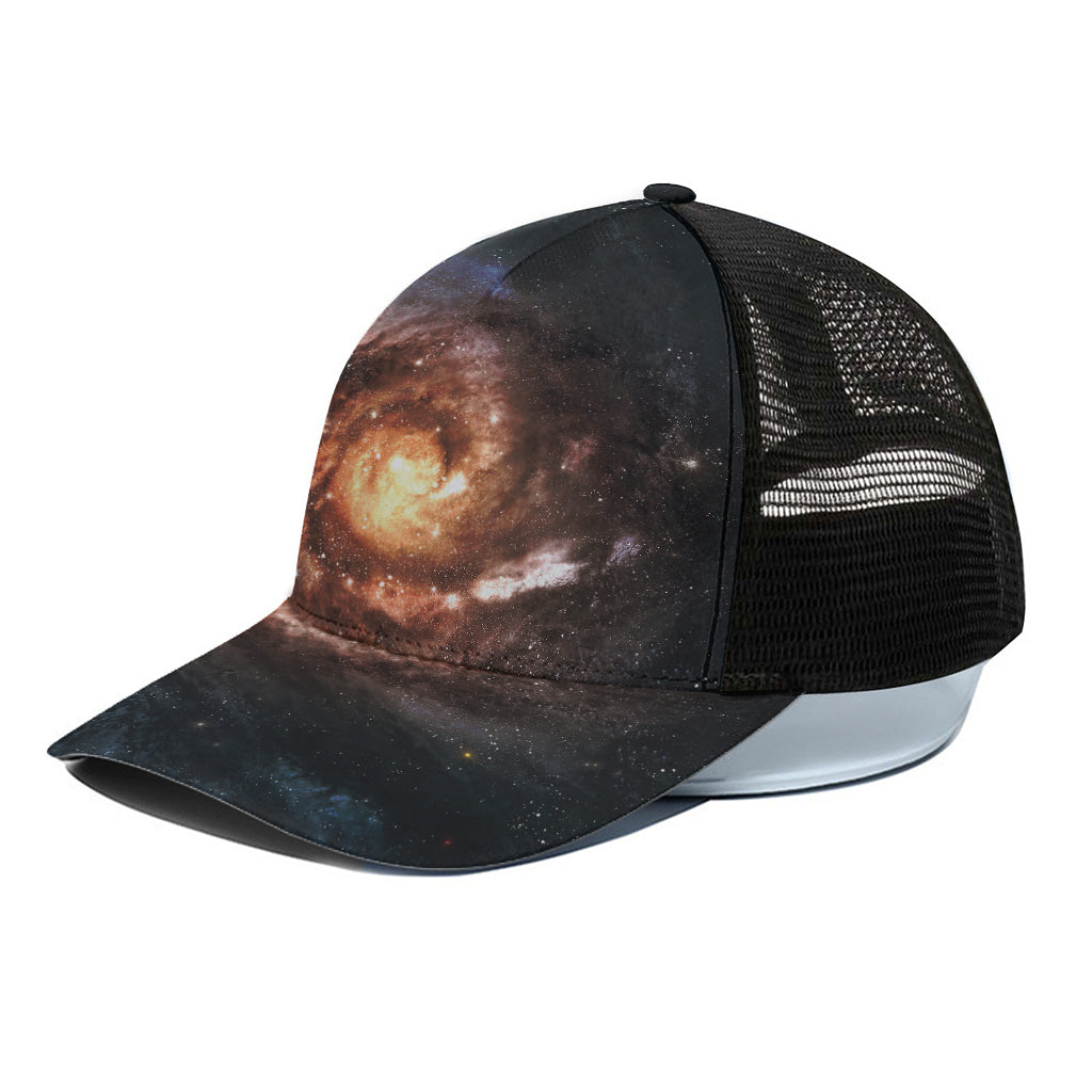 Milky Way Universe Print Black Mesh Trucker Cap