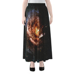 Milky Way Universe Print Chiffon Maxi Skirt