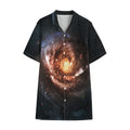 Milky Way Universe Print Cotton Hawaiian Shirt