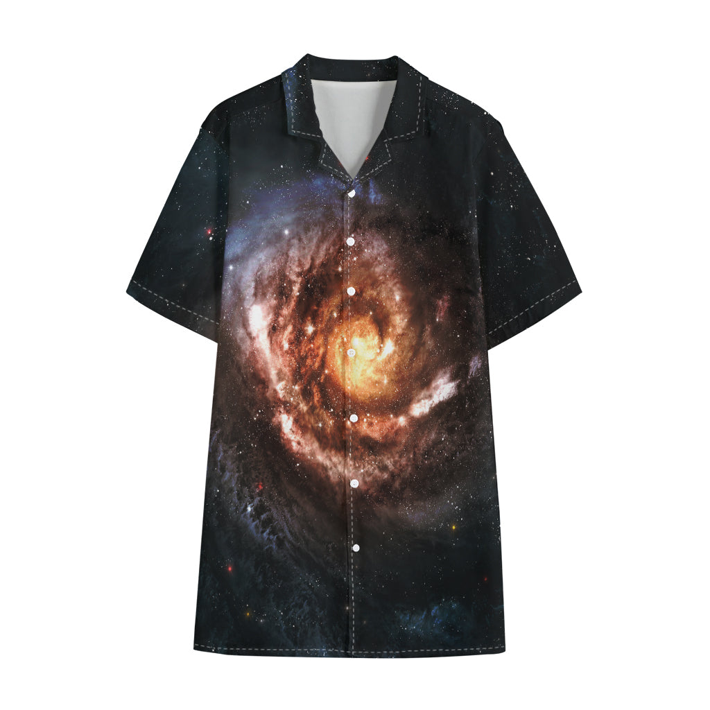Milky Way Universe Print Cotton Hawaiian Shirt