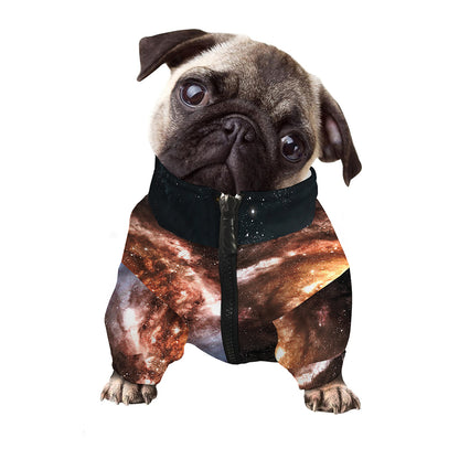 Milky Way Universe Print Dog Zip Up Jacket