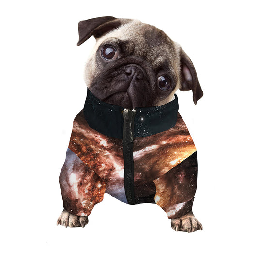 Milky Way Universe Print Dog Zip Up Jacket