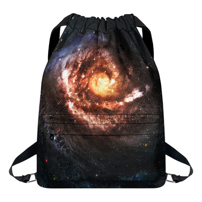 Milky Way Universe Print Drawstring Backpack