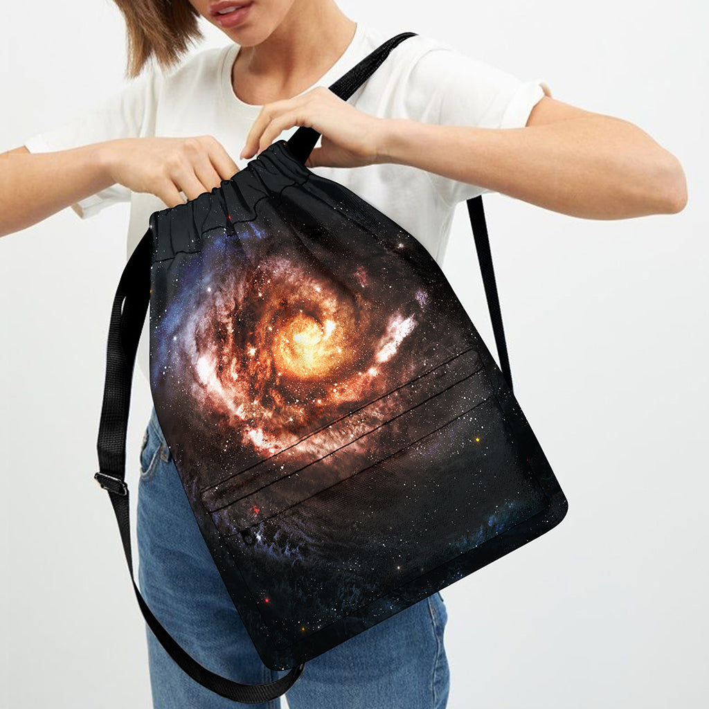 Milky Way Universe Print Drawstring Backpack