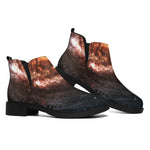 Milky Way Universe Print Flat Ankle Boots