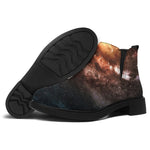 Milky Way Universe Print Flat Ankle Boots