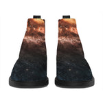 Milky Way Universe Print Flat Ankle Boots