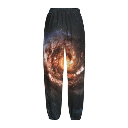 Milky Way Universe Print Fleece Lined Knit Pants