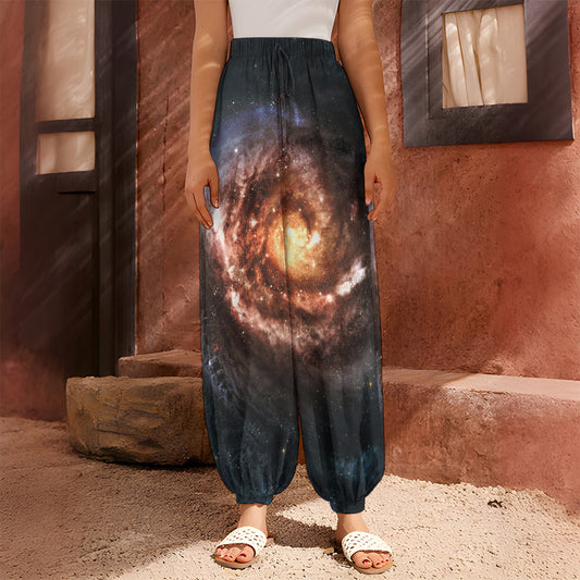 Milky Way Universe Print Harem Pants