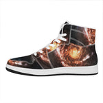 Milky Way Universe Print High Top Leather Sneakers