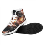 Milky Way Universe Print High Top Leather Sneakers