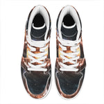 Milky Way Universe Print High Top Leather Sneakers