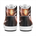 Milky Way Universe Print High Top Leather Sneakers