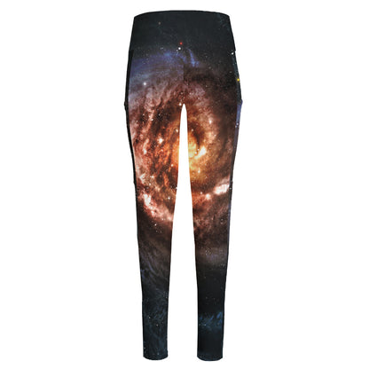 Milky Way Universe Print High-Waisted Pocket Leggings