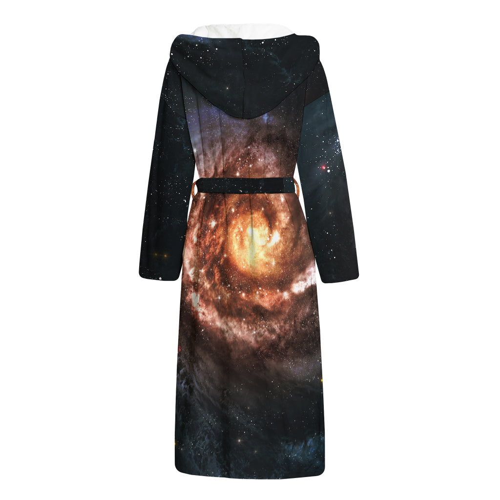 Milky Way Universe Print Hooded Bathrobe