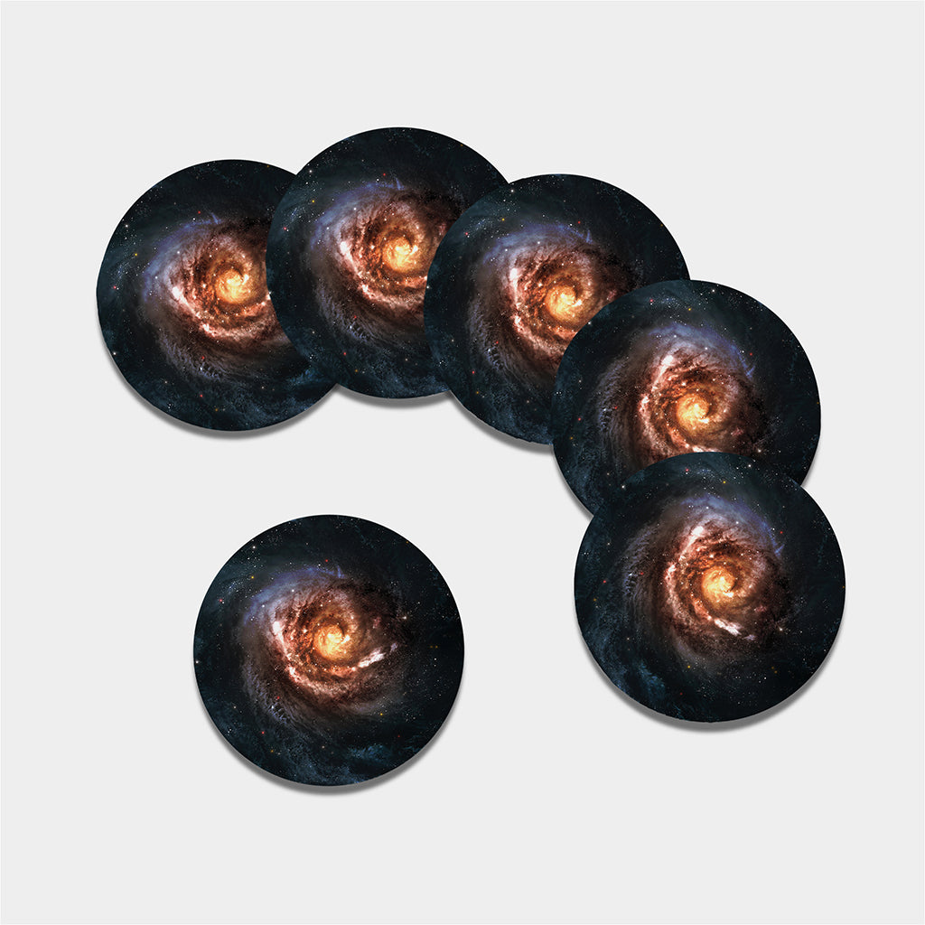 Milky Way Universe Print Leather Coaster Set
