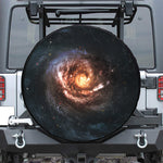 Milky Way Universe Print Leather Spare Tire Cover