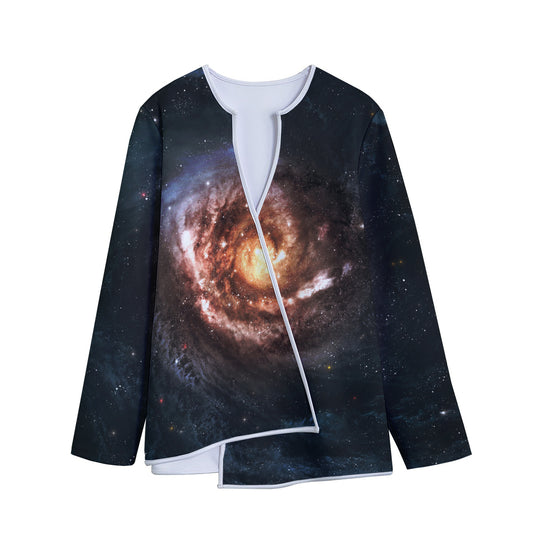 Milky Way Universe Print Long Sleeve Short Coat