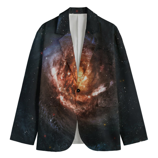 Milky Way Universe Print Men's Cotton Blazer